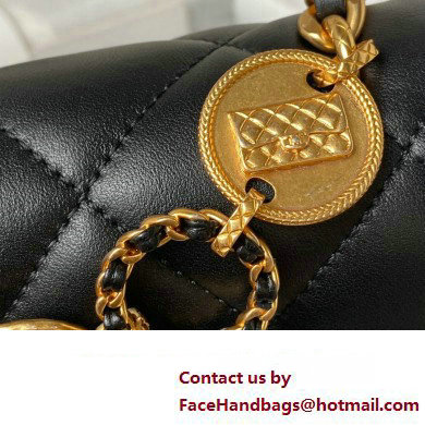Chanel Lambskin  &  Gold-Tone Metal Badges Mini Flap Bag AS4274 Black 2023